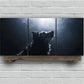 3pcs Dog Silhouette Sunlight Black & White Metal Print Ready to Hang Art