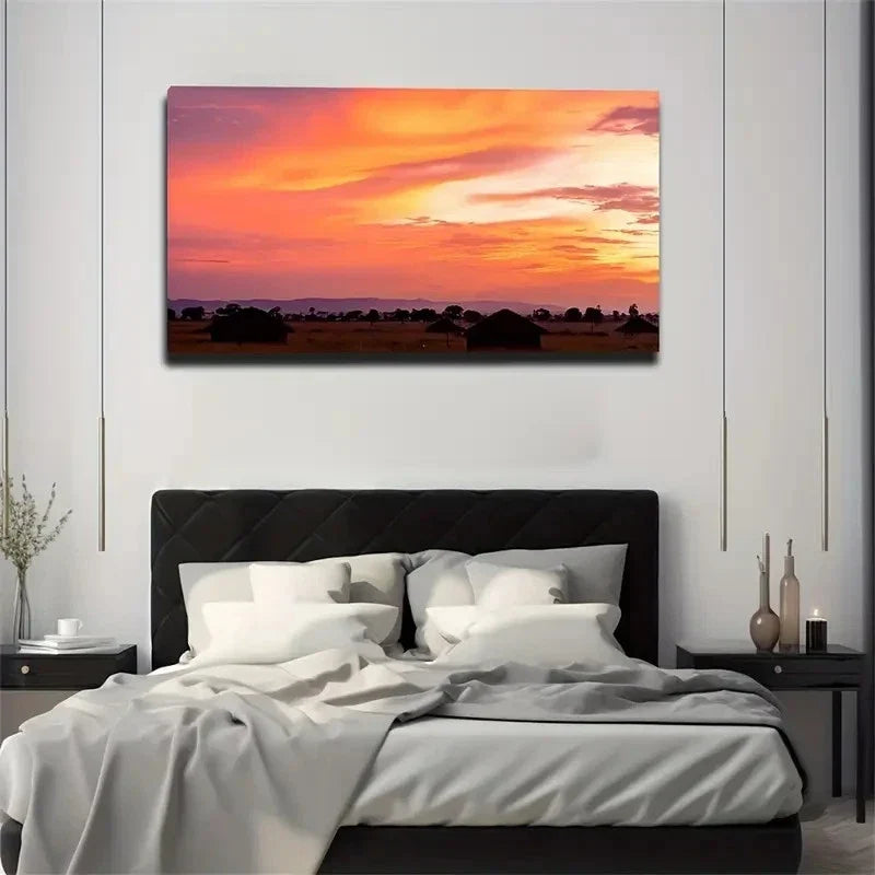 Orange Sky Unforgettable Wall Art Canvas Office Home Room Framed 120x60cm