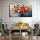 Vibrant Purple Vase & Lush Flow Wall Art Canvas Office Home Room Framed 120x60cm