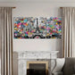 3pcs Eiffel Tower Vibrant Abstract Urban Graffiti Metal Print Ready to Hang Art