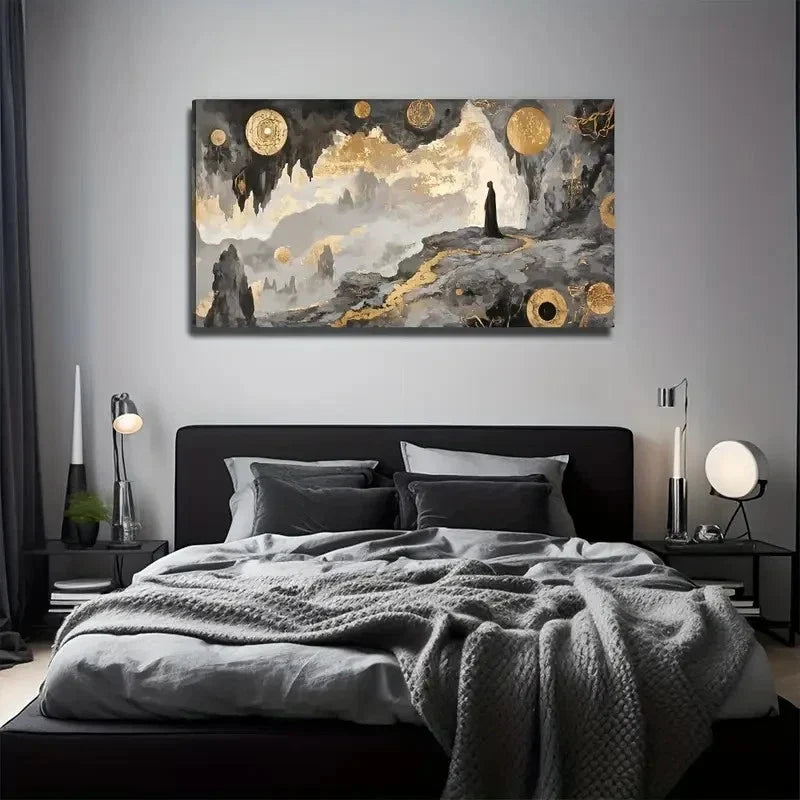 Man In The World Of Exotic Wall Art Canvas Office Home Room Framed 80x45cm