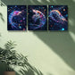 3pcs Shrimp, dream Painting  Metal Print Ready to Hang Art