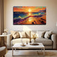 Sandy Shore & Sunrise Sky Wall Art Canvas Office Home Room Framed 80x45cm