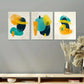3pcs Minimalist Yellow And Blue Hues Design Metal Print Ready to Hang Art