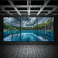 3pcs Blue Pond Northern Forest Metal Print Ready to Hang Art