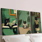 3pcs   Deco Black Cat Canvas printing painting Wall Art Set Canvas Framed 40x60cm - High Quality Print 100% Australian Made Wall Canvas Ready to Hang