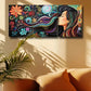 3pcs Vibrant Long-Haired Woman & Swirl Design Metal Print Ready to Hang Art