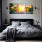 3pcs Oil On Canvas, Lake And Sunrise Wall Art Set Canvas Framed 40x60cm - High Quality Print 100% Australian Made Wall Canvas Ready to Hang