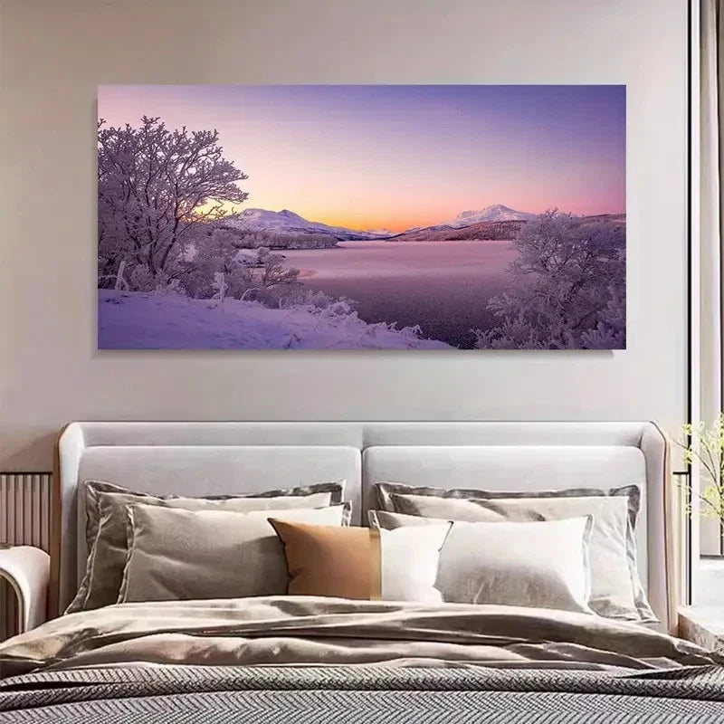 Ice And Snow World Trees Wall Art Canvas Office Home Room Framed 120x60cm
