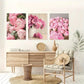 3pcs Pink Peony & Hydrangea Florals Design Metal Print Ready to Hang Art