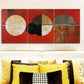 3pcs  Abstract art painting of circles and rings  Metal Print Ready to Hang Art