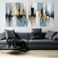 Abstract Golden City Reflection Wall Art Canvas Office Home Room Framed 120x60cm