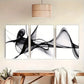 3pcs Elegant Black & White Abstract Decoration Metal Print Ready to Hang Art