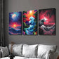 3pcs Colorful Ocean Wave & Sunset Scenes Wall Art Set Canvas Framed 40x60cm - High Quality Print 100% Australian Made Wall Canvas Ready to Hang