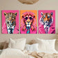 3pcs Funky Animal Fashion Portraits Metal Print Ready to Hang Art