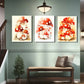 3pcs Three Mushrooms Cute Flat Watercolor Metal Print Ready to Hang Art