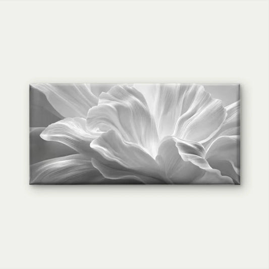 Modern White Abstract Floral Wall Art Canvas Office Home Room Framed 80x45cm
