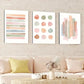 3pcs Abstract Geometric Beige Bold Lines Colour Wall Art Set Canvas Framed 40x60cm - High Quality Print 100% Australian Made Wall Canvas Ready to Hang