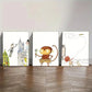 3pcs Castle Monkey Abstract Art Style Watercolor Metal Print Ready to Hang Art