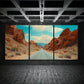 3pcs Red Rock Fire Valley Blue Sky Metal Print Ready to Hang Art