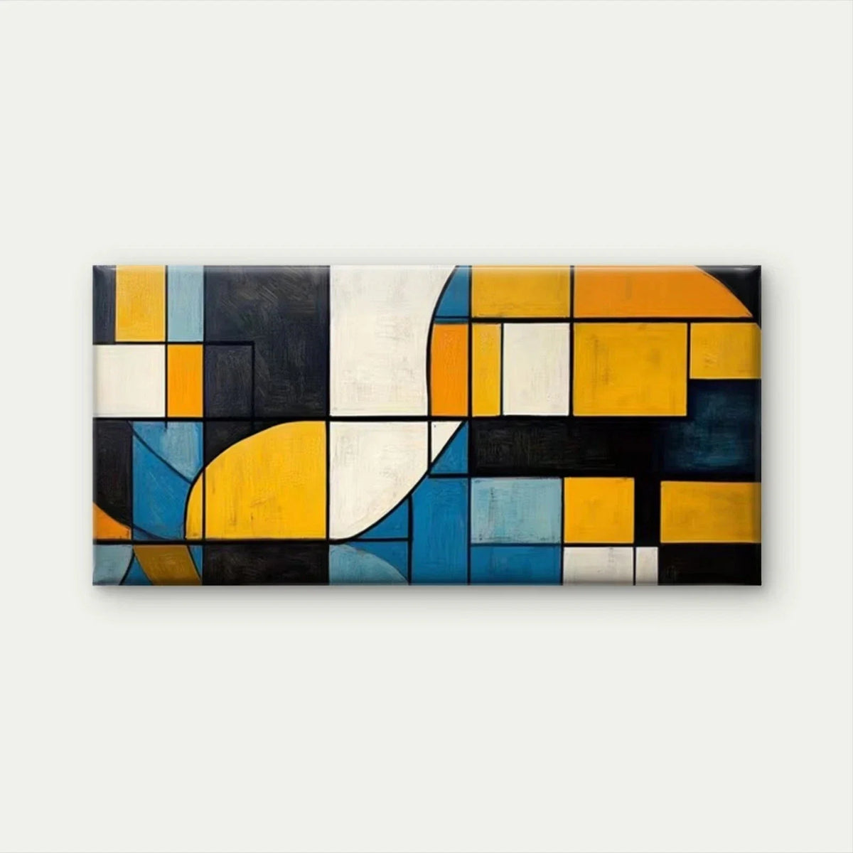Abstract Geometric Shapes Wall Art Canvas Office Home Room Framed 80x45cm