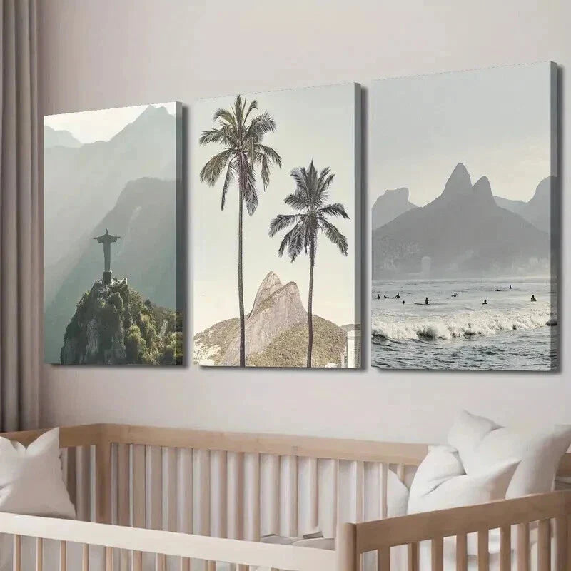 3pcs Rio de Janeiro Brazilian Inspirational Wall Art Set Canvas Framed 40x60cm - High Quality Print 100% Australian Made Wall Canvas Ready to Hang