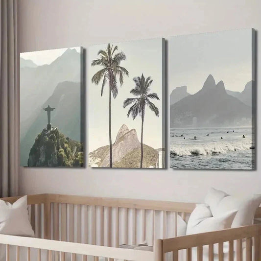 3pcs Rio de Janeiro Brazilian Inspirational Wall Art Set Canvas Framed 40x60cm - High Quality Print 100% Australian Made Wall Canvas Ready to Hang