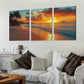 3pcs Palm Tree Beach Sunset Coastal Theme Wall Art Set Canvas Framed 40x60cm - High Quality Print 100% Australian Made Wall Canvas Ready to Hang