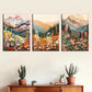 3pcs Abstract Art of Mountain And Flower Paint  Wall Art Set Canvas Framed 40x60cm - High Quality Print 100% Australian Made Wall Canvas Ready to Hang