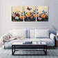 3pcs Pink Yellow Red Vintage Floral Natural Eco Wall Art Set Canvas Framed 40x60cm - High Quality Print 100% Australian Made Wall Canvas Ready to Hang