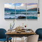 3pcs Turquoise Lake and Mountain Picture Metal Print Ready to Hang Art