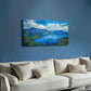 Misty Lake Pine & Teak Wall Art canvas office home room framed 120x60cm