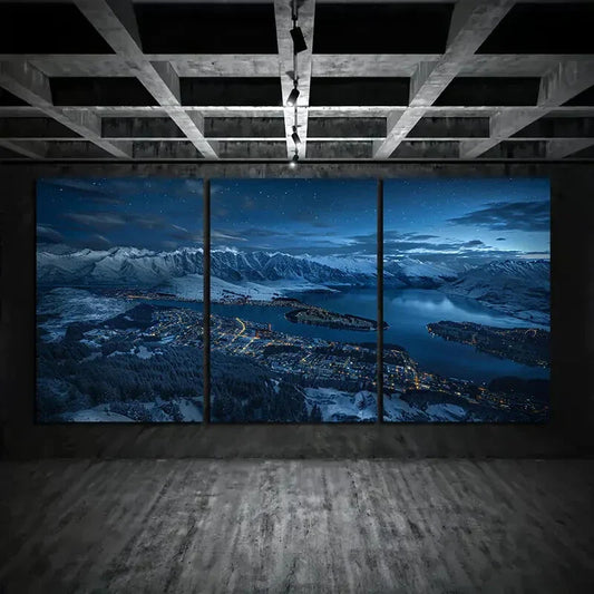 3pcs Scenic Mountain Blue Sky Metal Print Ready to Hang Art