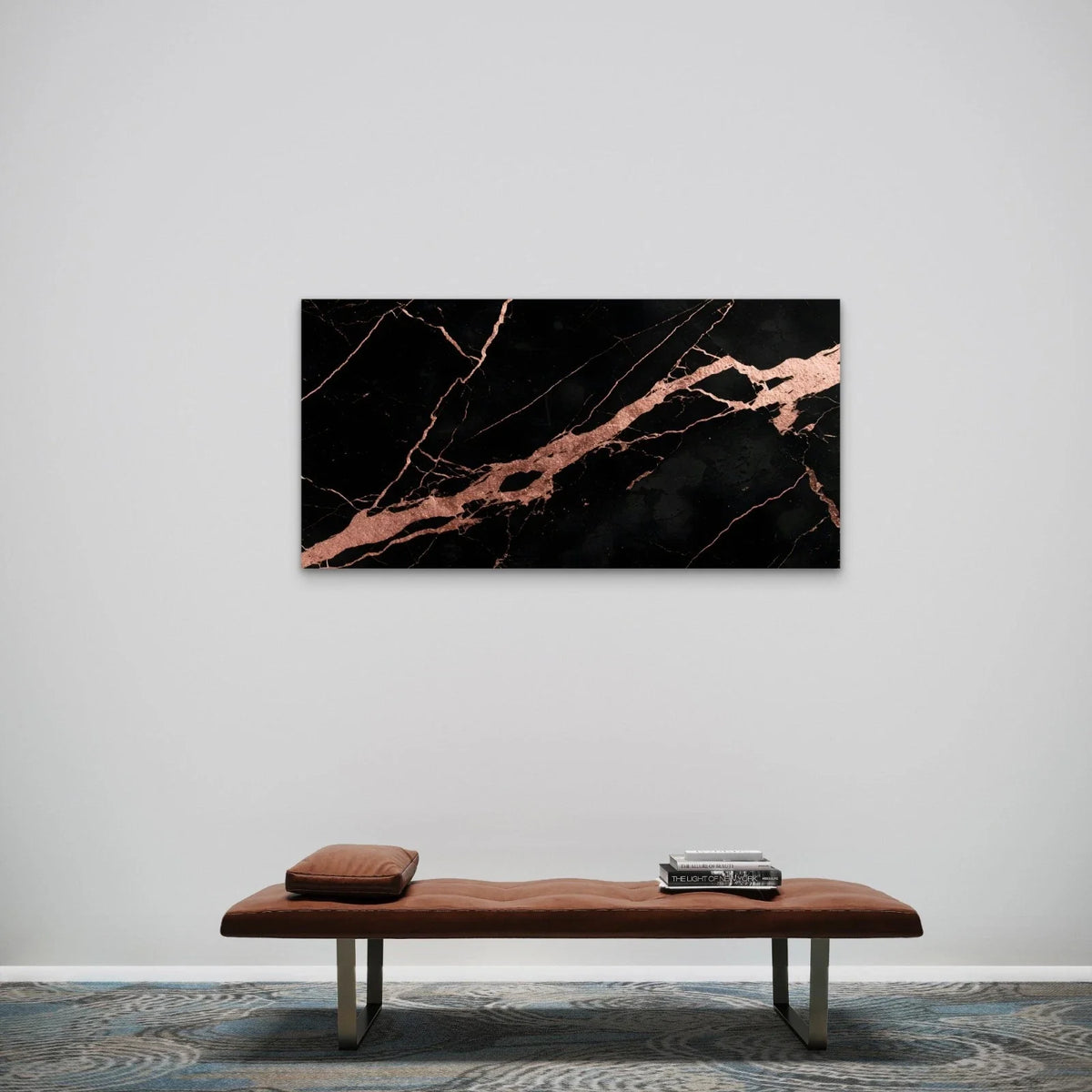 Black and Gold Marble Luxury Wall Art Canvas Office Home Framed 120x60cm
