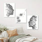 3pcs Abstract Line Faces Metal Print Ready to Hang Art