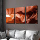 3pcs Bright Brownish Red Danxia Style Cave Wall Art Set Canvas Framed 40x60cm - High Quality Print 100% Australian Made Wall Canvas Ready to Hang
