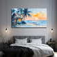 Colorful Beach Side Grass House Wall Art Canvas Office Home Room Framed 80x45cm