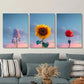 3pcs simple purple lilac and fresh sky, Metal Print Ready to Hang Art
