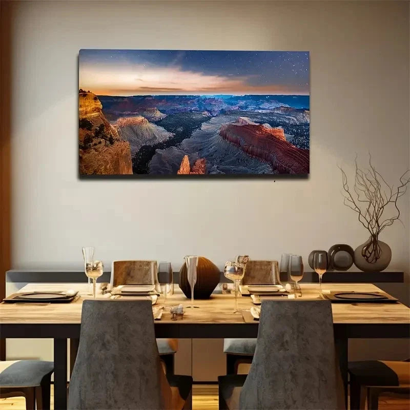 Starry Night Sky Wall Art Canvas Office Home Room Framed 80x45cm