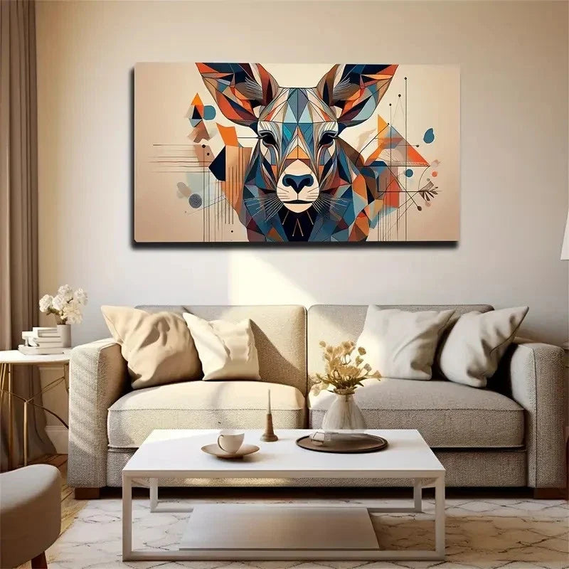 Abstract Donkey Wall Art Canvas Office Home Room Framed 80x45cm