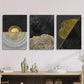3pcs Luxury Golden Foil, Modern Nordic Black Metal Print Ready to Hang Art