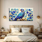Vibrant Blue Peacock Wall Art Canvas Office Home Room Framed 80x45cm