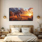 Sunset Lion Savanna Wildlife Wall Art Canvas Office Home Room Framed 120x60cm