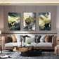 3pcs Modern Abstract Black & Golden  Metal Print Ready to Hang Art