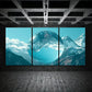 3pcs Snowy Mountain White Clouds Metal Print Ready to Hang Art