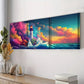 3pcs Lighthouse on the Sea Colorful Sky Perfect Wall Wall Art Set Canvas Framed 40x60cm - High Quality Print 100% Australian Made Wall Canvas Ready to Hang