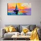 Sailing Boat Sunset Scene Wall Art Canvas Office Home Room Framed 120x60cm