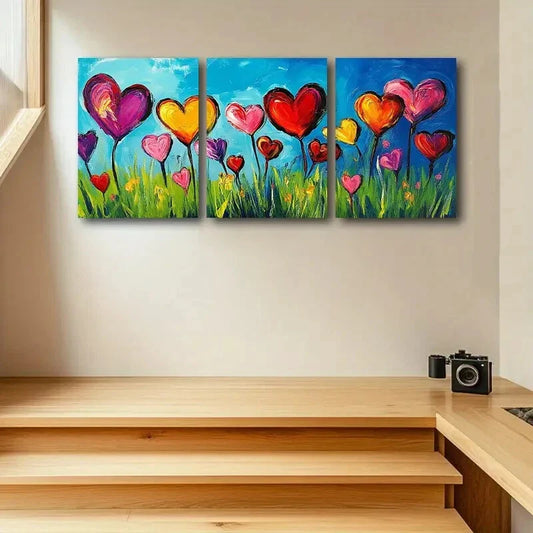 3pcs Love balloon Design Metal Print Ready to Hang Art