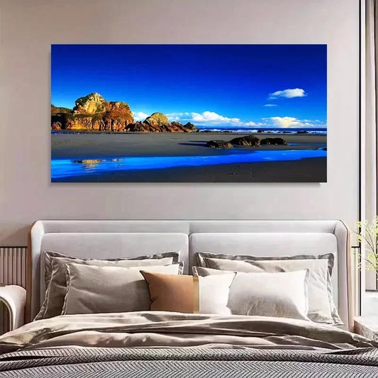Stunning Coastal Landscape Wall Art Canvas Office Home Room Framed 120x60cm