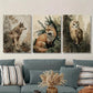 3pcs wolf fox owl, natural aesthetic Metal Print Ready to Hang Art